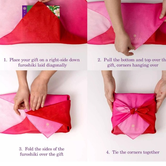 Tatcha Reusable Furoshiki Cloth Wrap NWT came with set - Picture 2 of 4